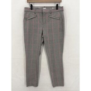 Gap Signature Skinny Ankle Pants Womens 8 Gray Plaid Houndstooth Stretch Career